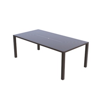 Grove 42 x 82 inch rectangle outdoor senior hospitality dining lounge aluminum cocktail coffee table